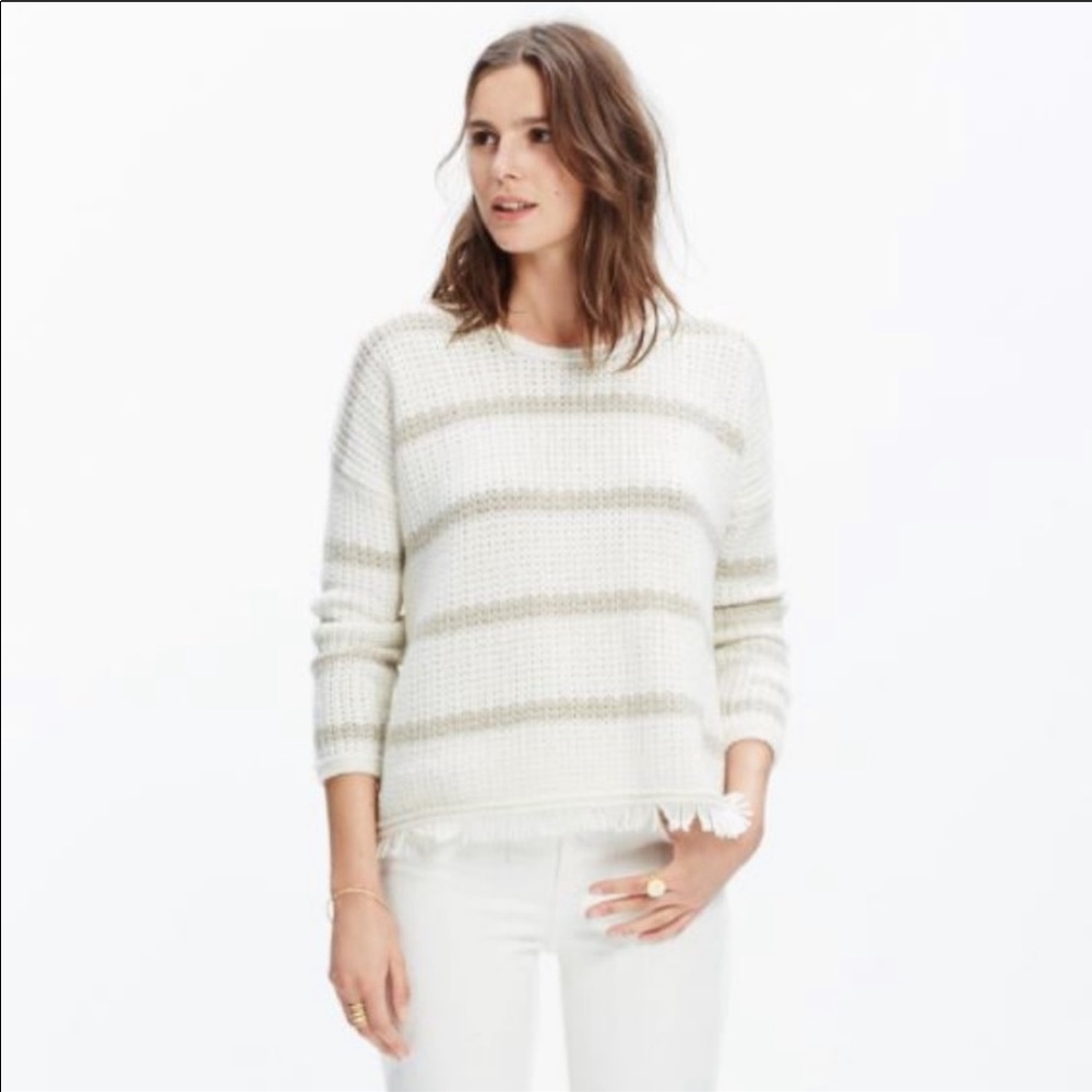 Madewell Striped Fringe Sweater M